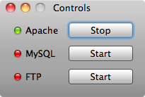 Screenshot Mac OS X XAMPP Control window